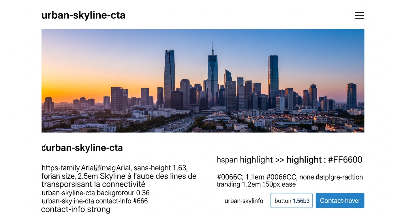 Skyline urbaine à l'aube avec des lignes de transport, symbolisant la connectivité